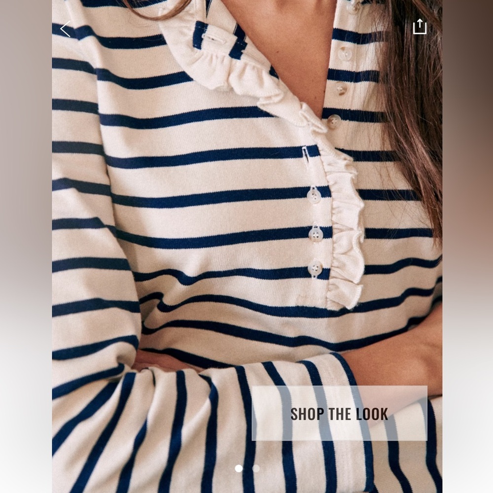 Sezane Gael Marinere - Ecru Navy size L